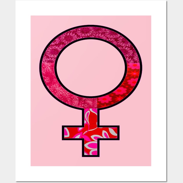 Retro Pink & African Print Female Symbol Wall Art by artbyomega